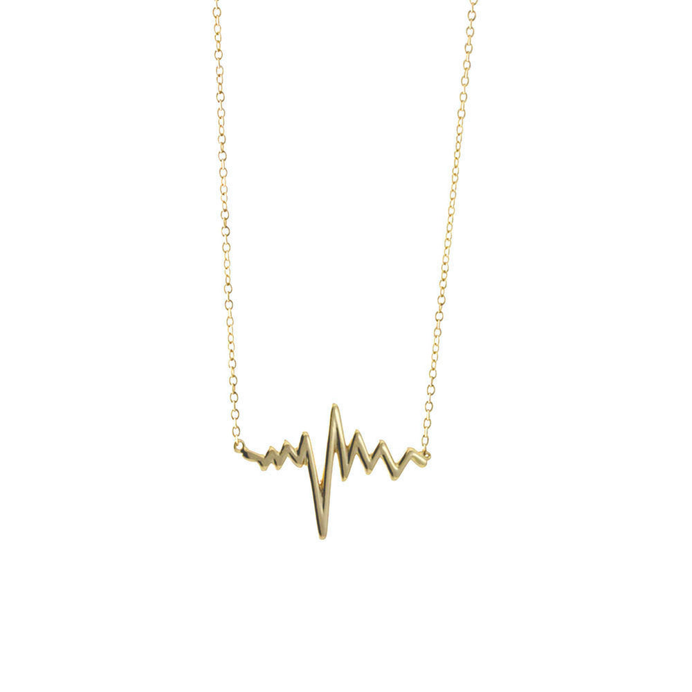Gold-Dipped "Heartbeat" Necklace 17 inch