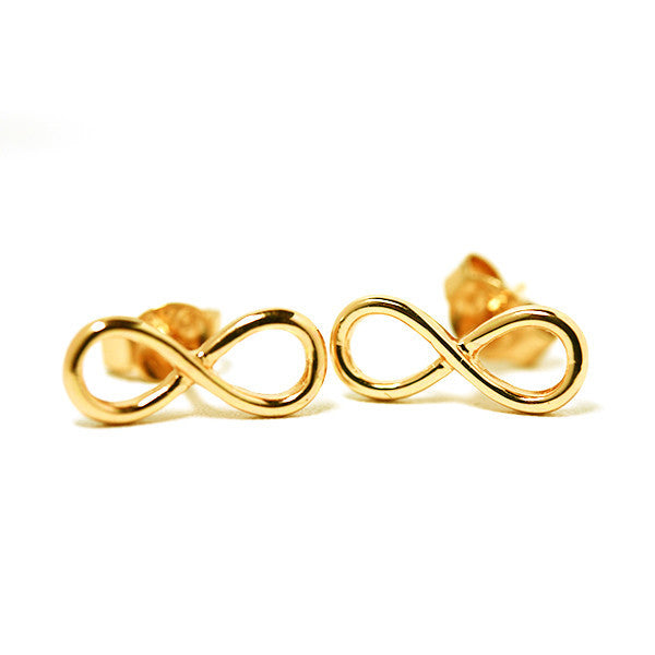 Gold-Dipped Infinity Stud Earrings