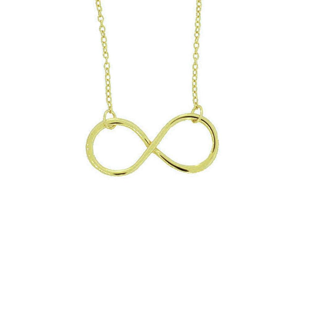 Gold-Dipped Infinity Necklace 16-17 inch - 1 inch Charm