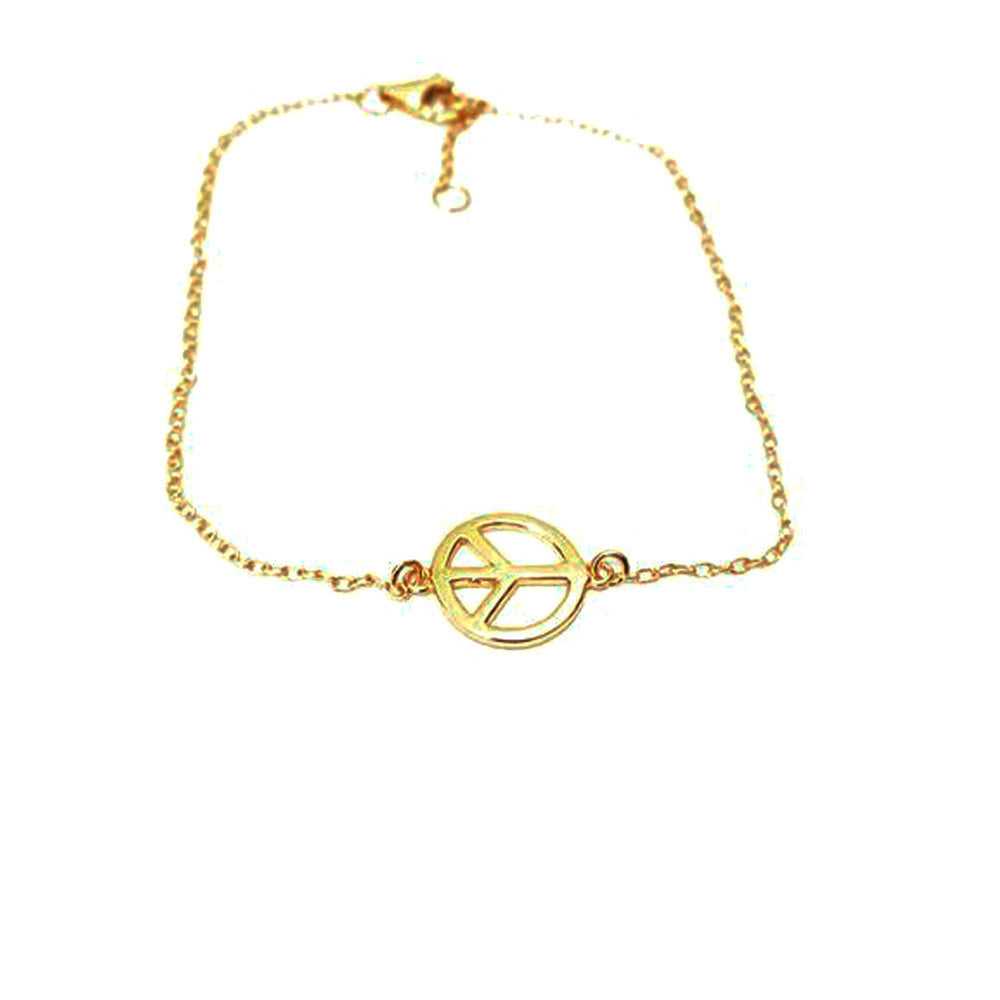 Gold-Dipped Peace Sign Bracelet