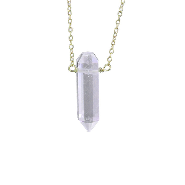 Gold-Dipped Krystal Spike Pendant Necklace