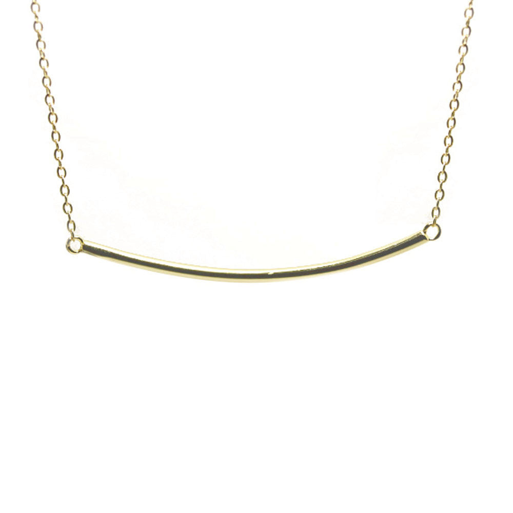 Gold-Dipped Plain Bar Necklace