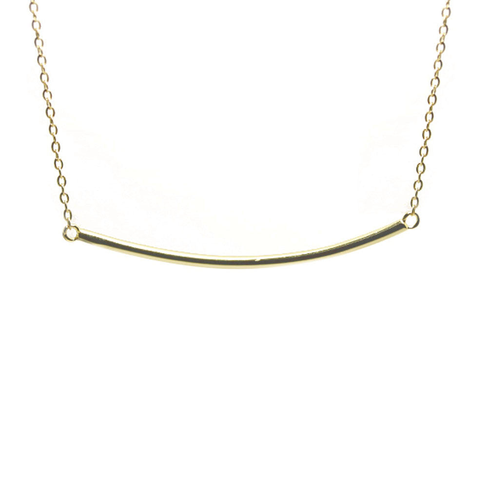 Gold-Dipped Plain Bar Necklace