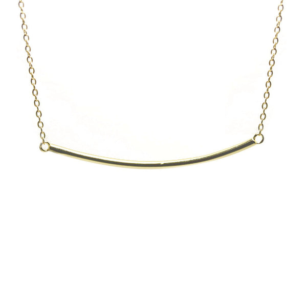 Gold-Dipped Plain Bar Necklace