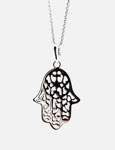 Sterling Silver Hamsa Pendant Necklace