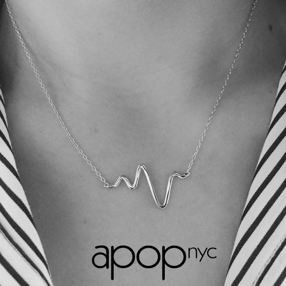 Gold-Dipped "Heartbeat" Necklace 17 inch