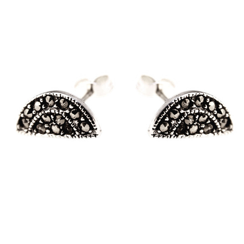 Sterling Silver Marcasite Art Deco Earrings