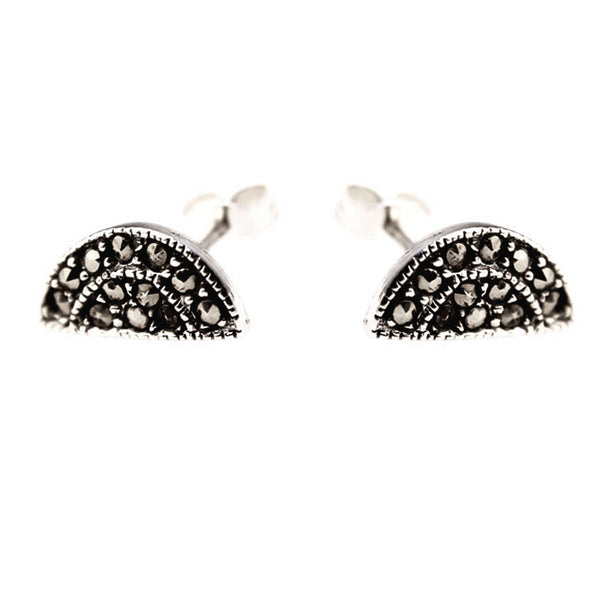 Sterling Silver Marcasite Art Deco Earrings