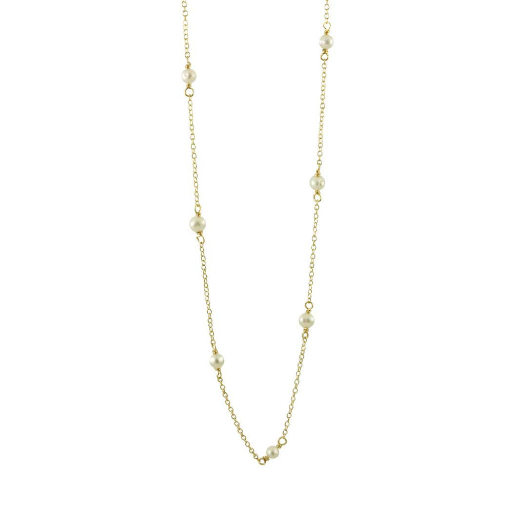 Sterling Silver Mini Pearl Tin Cup Necklace