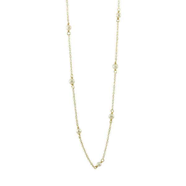 Sterling Silver Mini Pearl Tin Cup Necklace