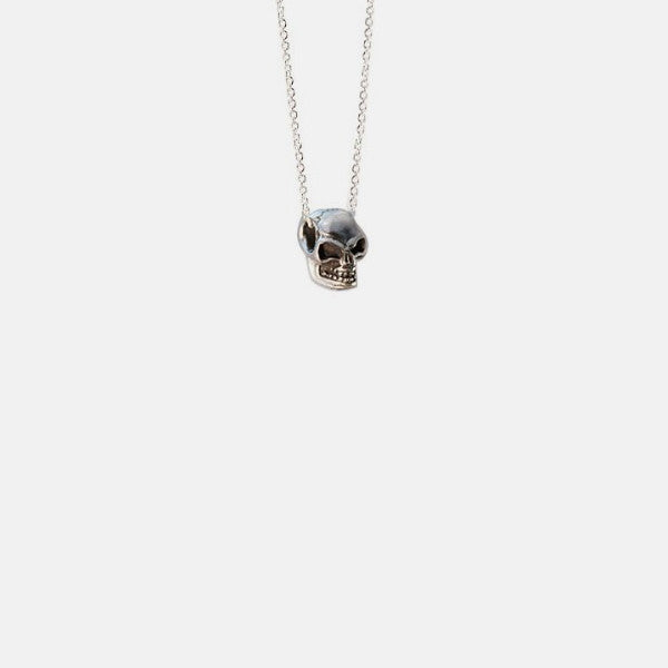 Sterling Silver Mini Skull Pendant Necklace