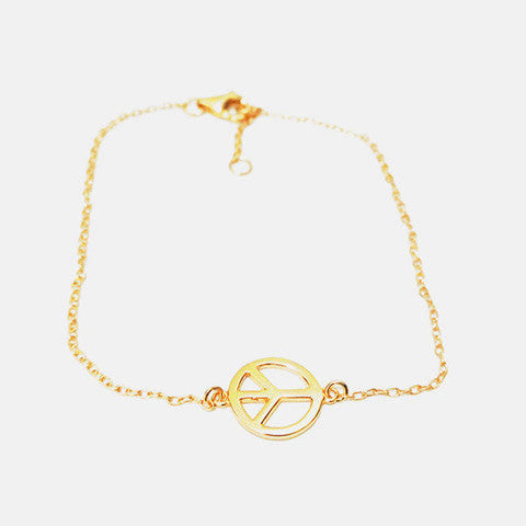 Gold-Dipped Peace Sign Bracelet