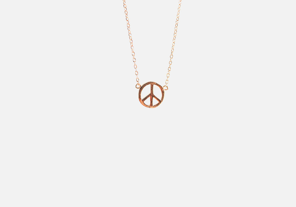 Rosy Mini Peace Charm Necklace