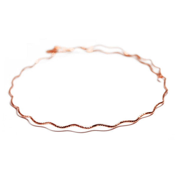 "Ziggy" Rosy Glitter Chain Choker Necklace