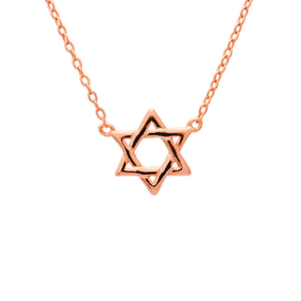 Rosy Star of David Necklace