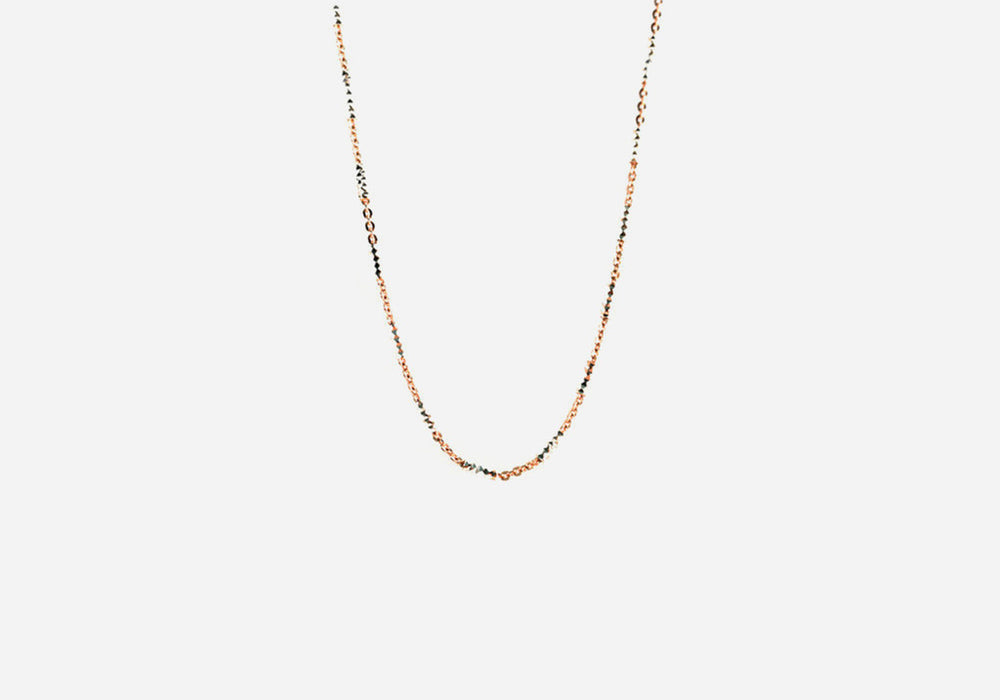 "Rosy & Silver" Tube Bead Chain Necklace
