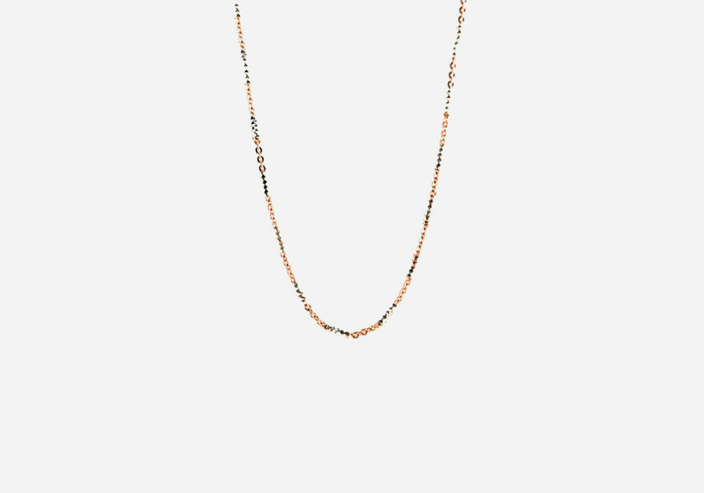 "Rosy & Silver" Tube Bead Chain Necklace