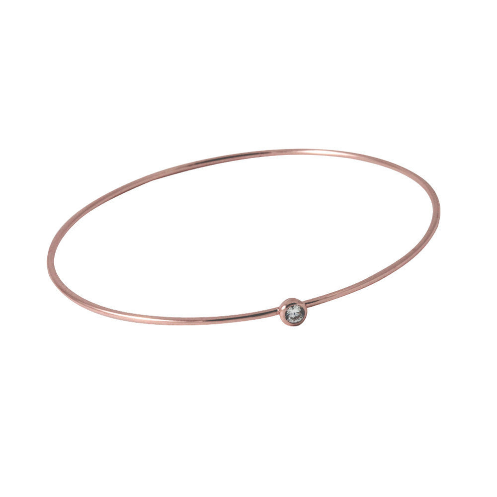 Mini CZ Rosy Bangle Bracelet - Slim
