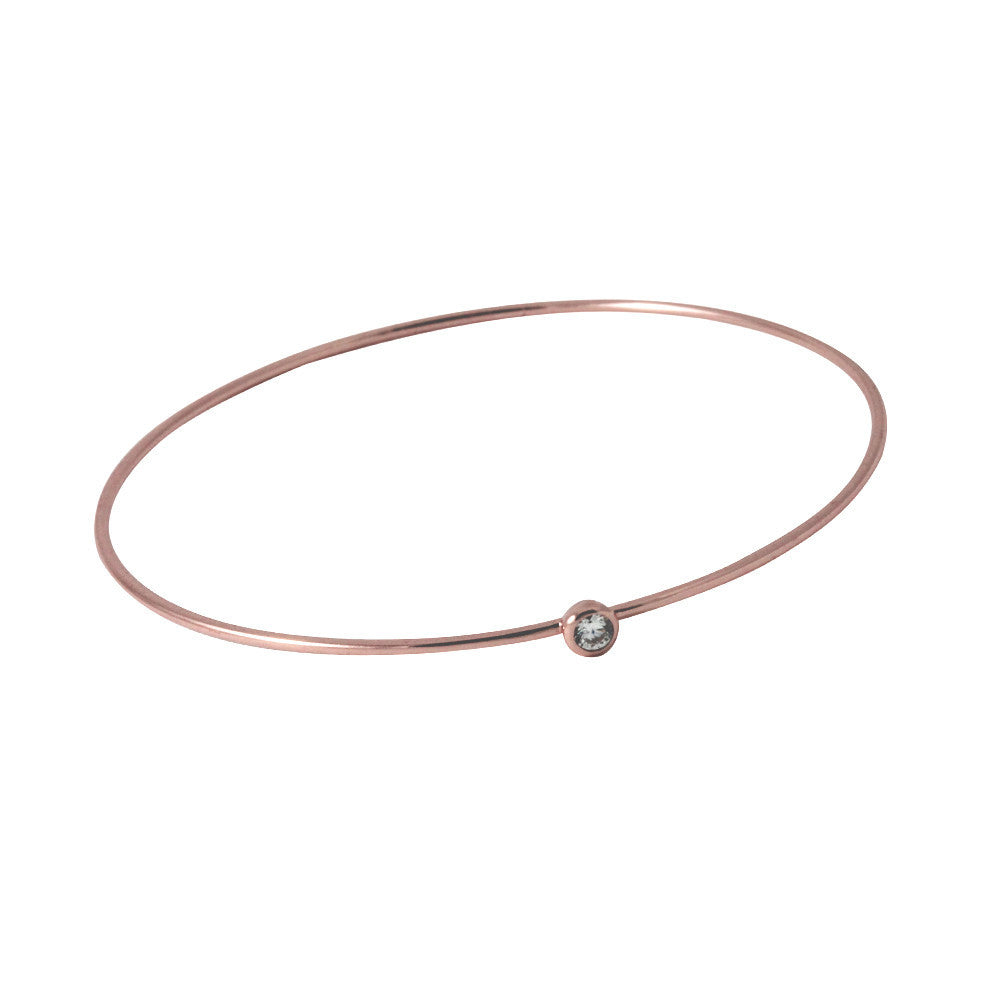 Mini CZ Rosy Bangle Bracelet - Slim