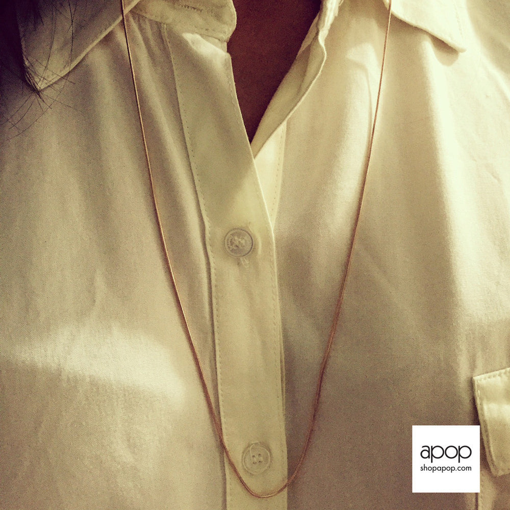 Rosy Snake Chain Necklace 30 inch