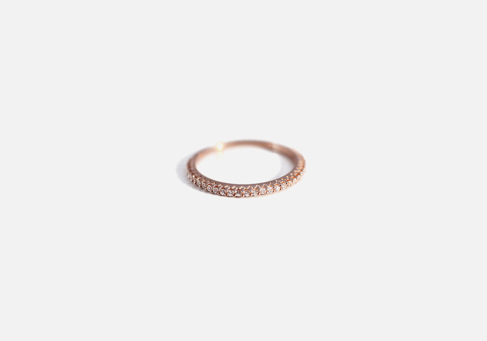"Eternity" Thin Band Ring Gold Vermeil with CZ