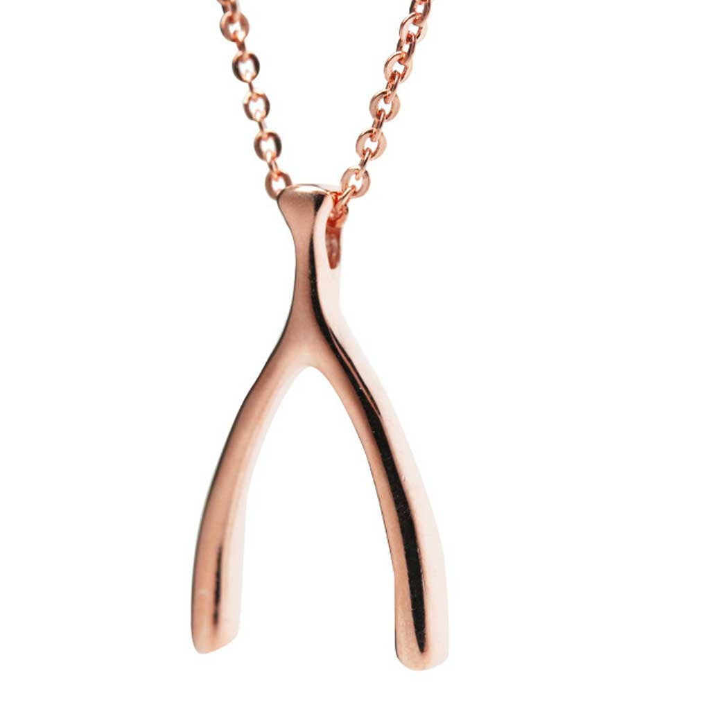 Rosy Wishbone Necklace