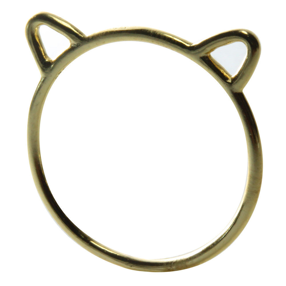 Gold-Dipped Bear the Kitty Cat Ring Midi