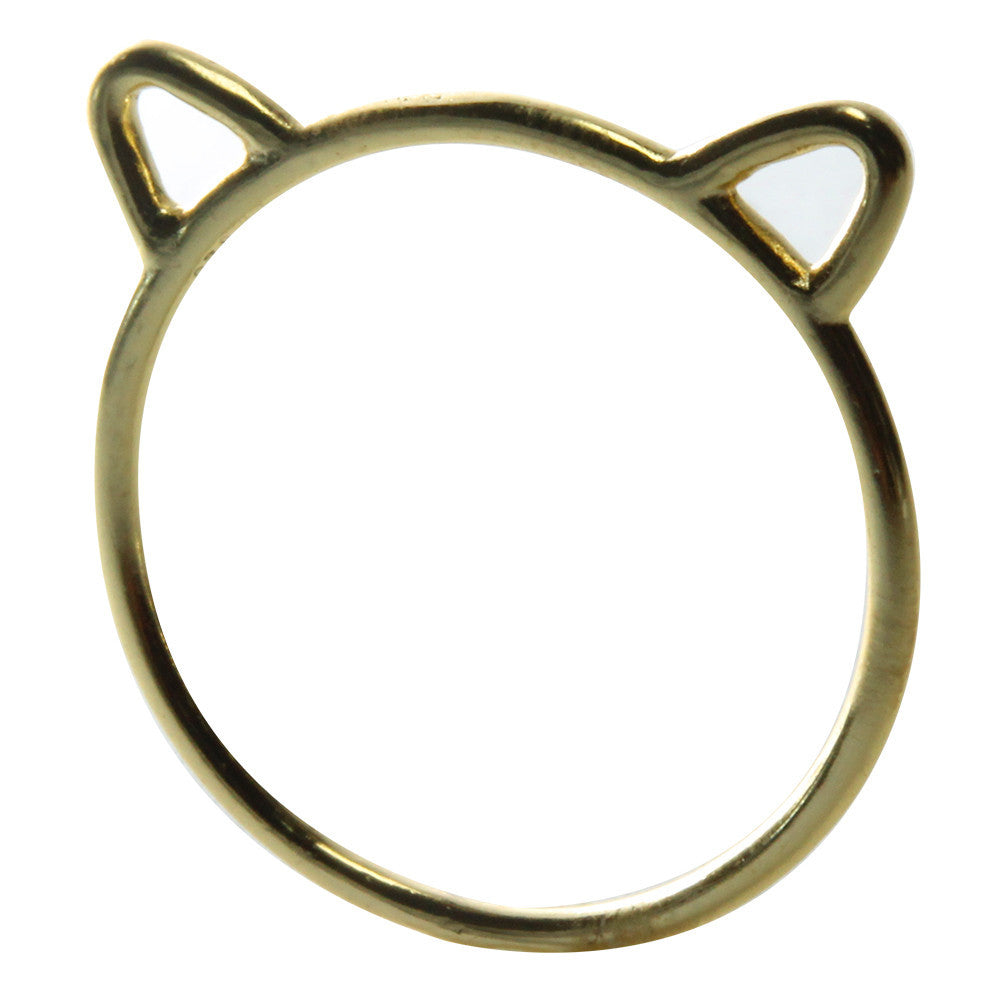Gold-Dipped Bear the Kitty Cat Ring Midi