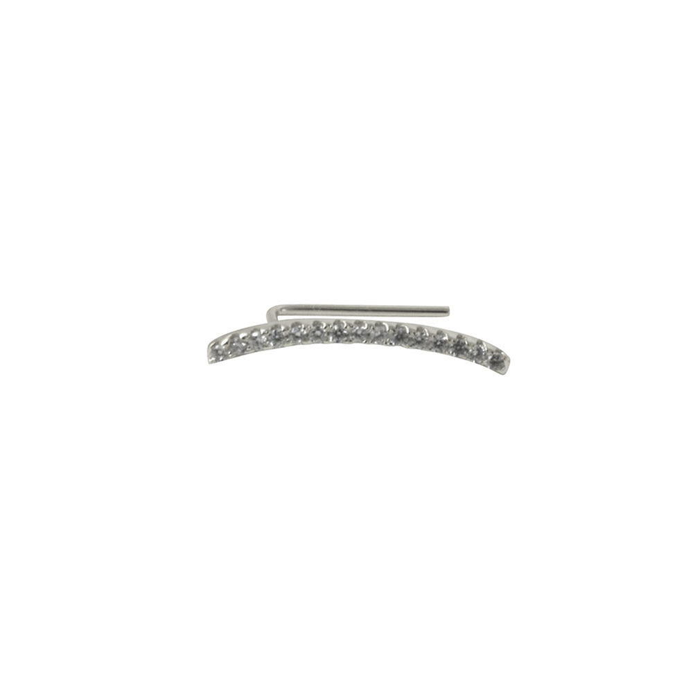 Sterling Silver CZ Ear Pin Earring Climber