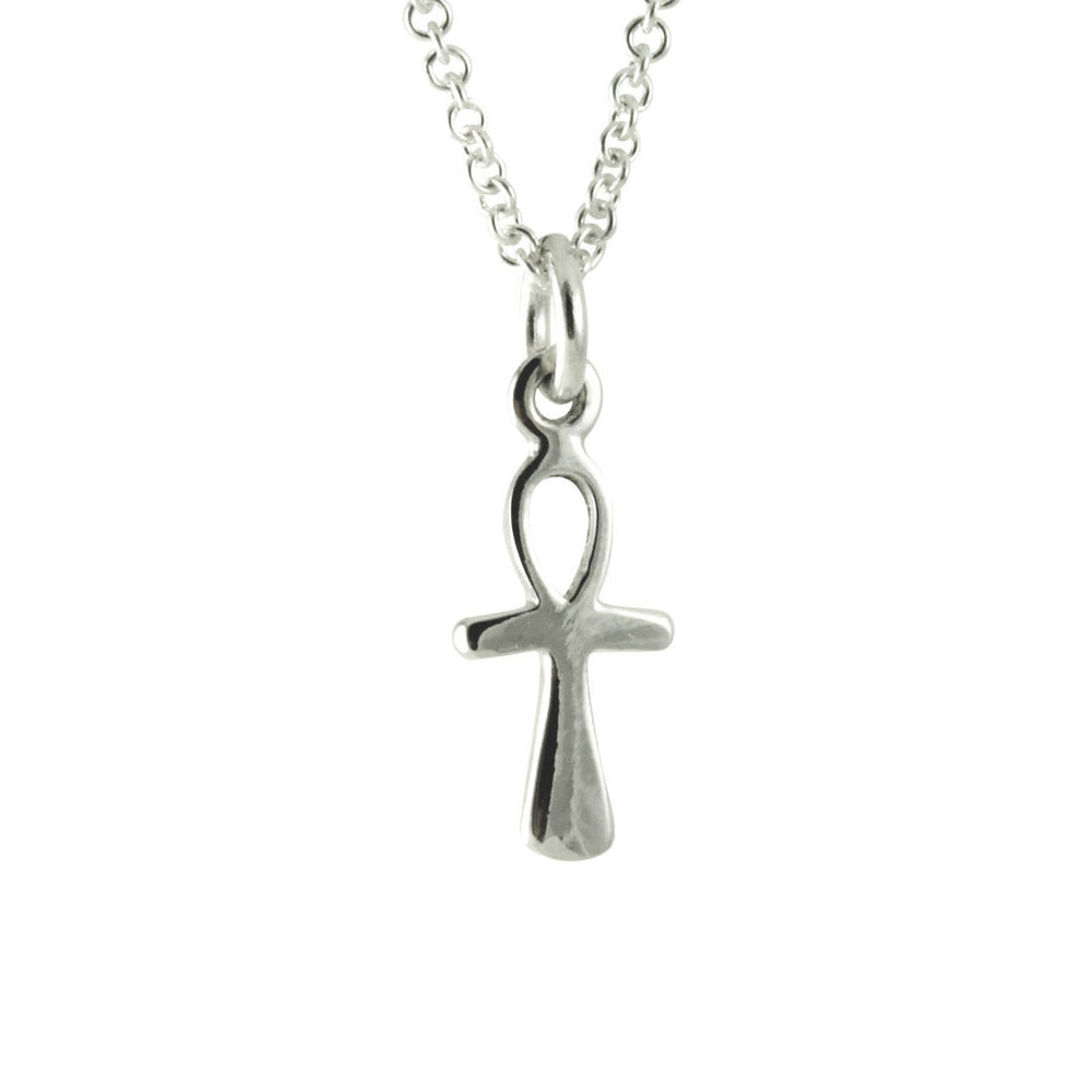 Sterling Silver Small Ankh Pendant Necklace