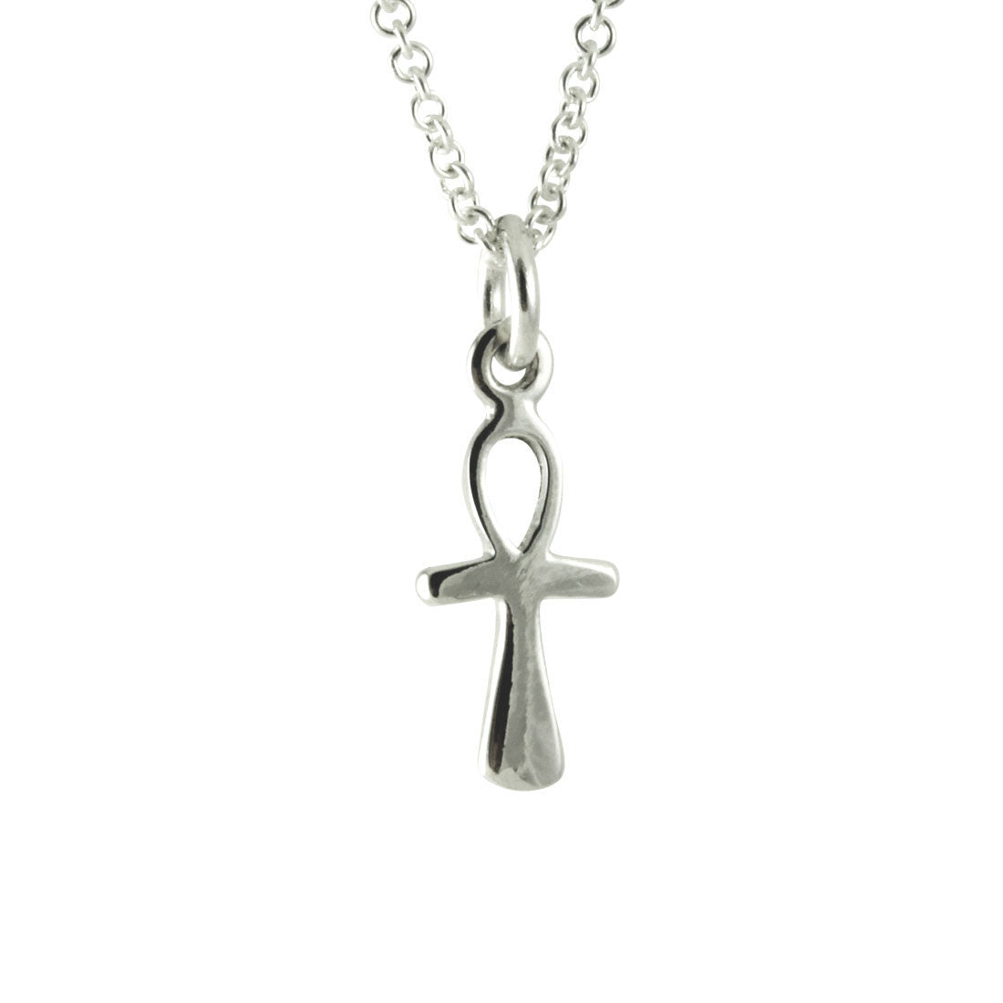 Sterling Silver Small Ankh Pendant Necklace