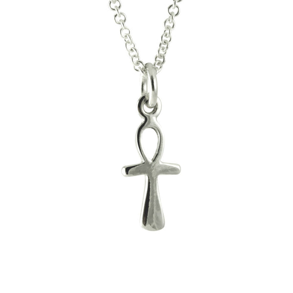 Sterling Silver Small Ankh Pendant Necklace