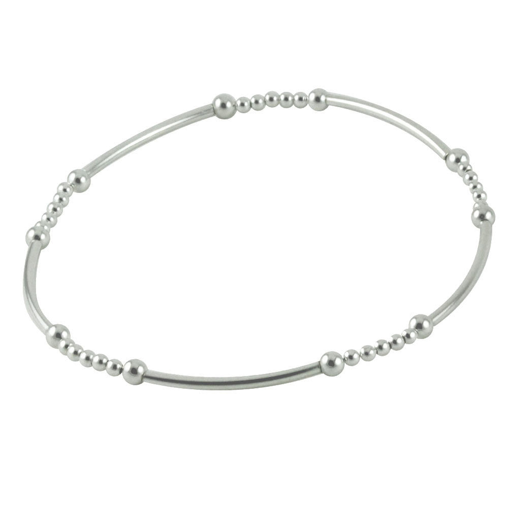 Sterling Silver Horizontal Bar Stretch Bracelet