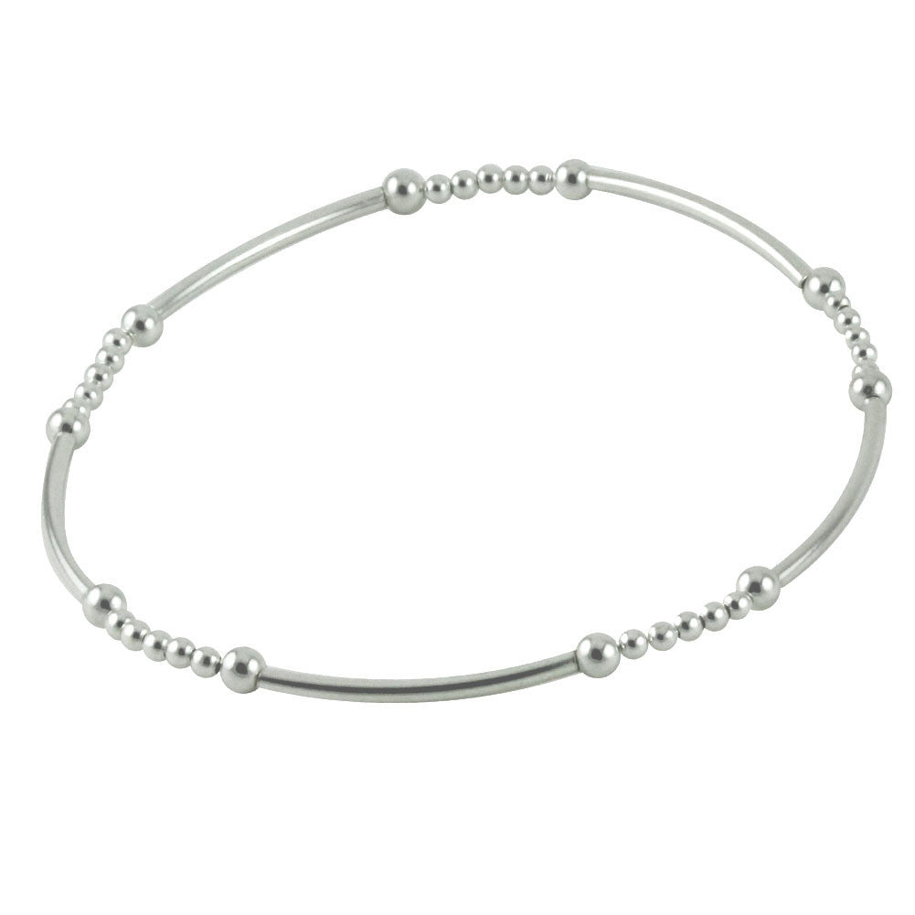 Sterling Silver Horizontal Bar Stretch Bracelet