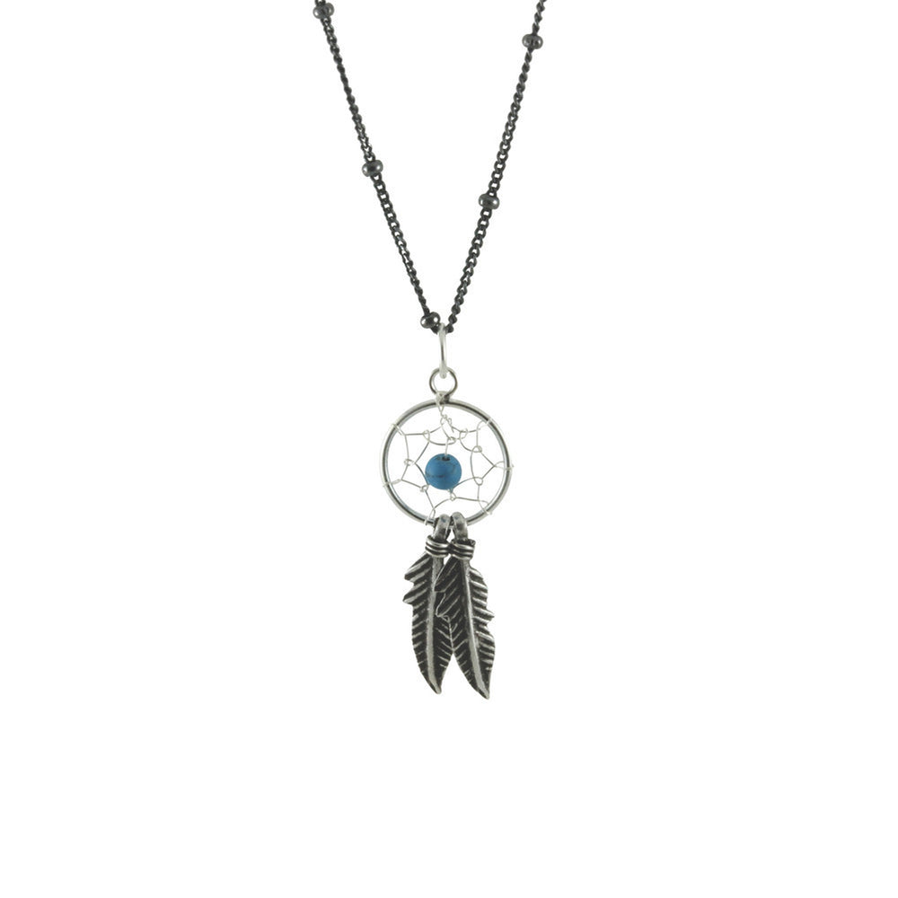 "Turkoise" Sterling Silver DreamCatcher Necklace