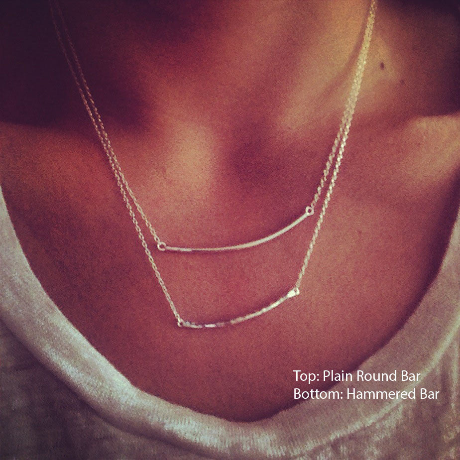 Sterling Silver Plain Bar Necklace