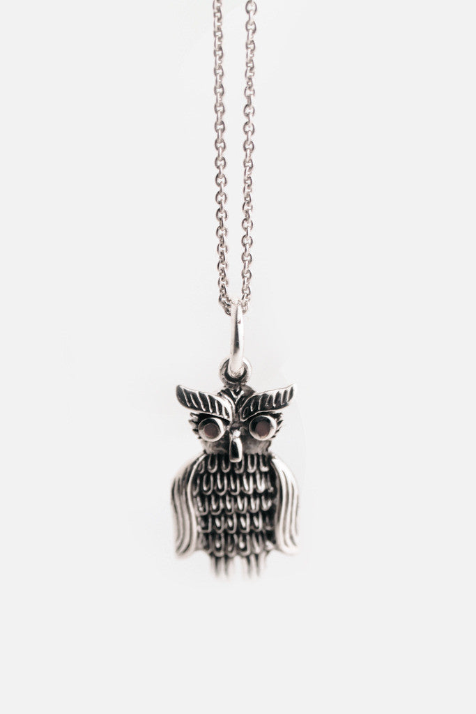 Sterling Silver Wise Owl Charm Necklace
