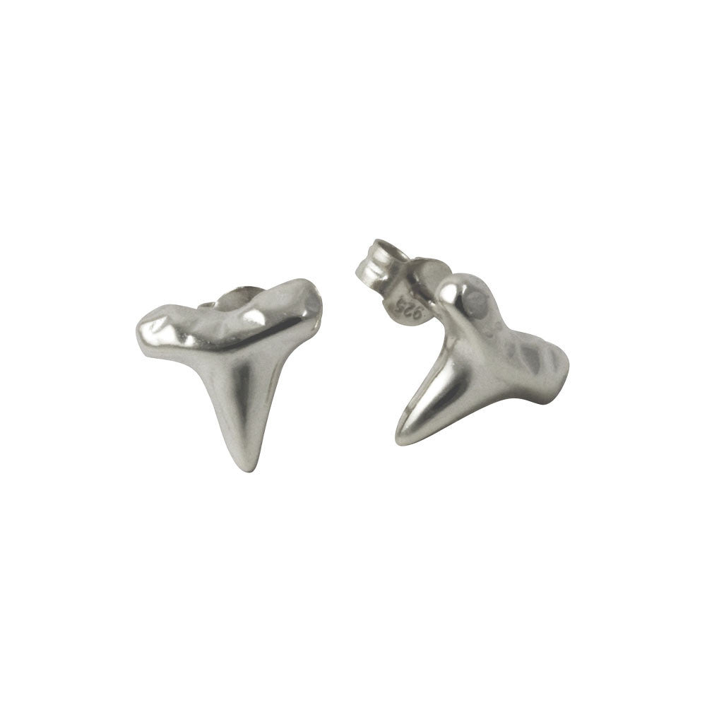Sterling Silver Shark Tooth Stud Earrings