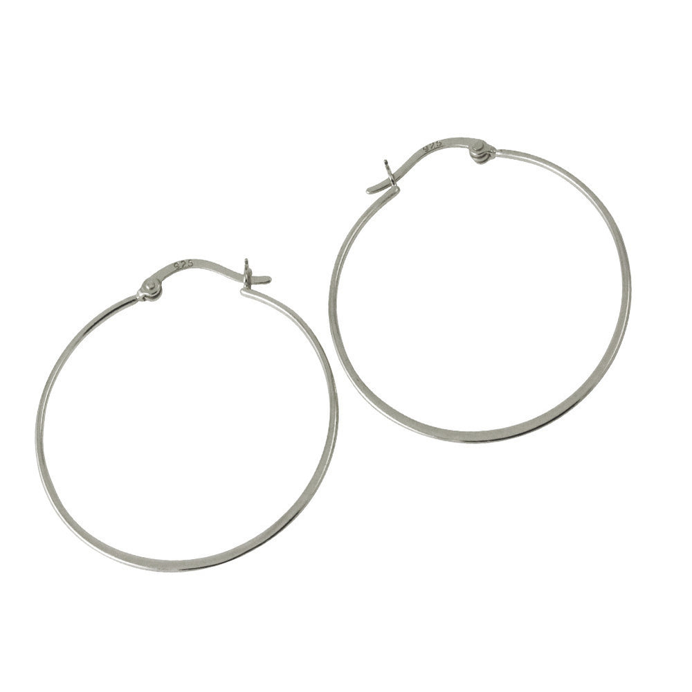 Sterling Silver Thin Hoop Earrings