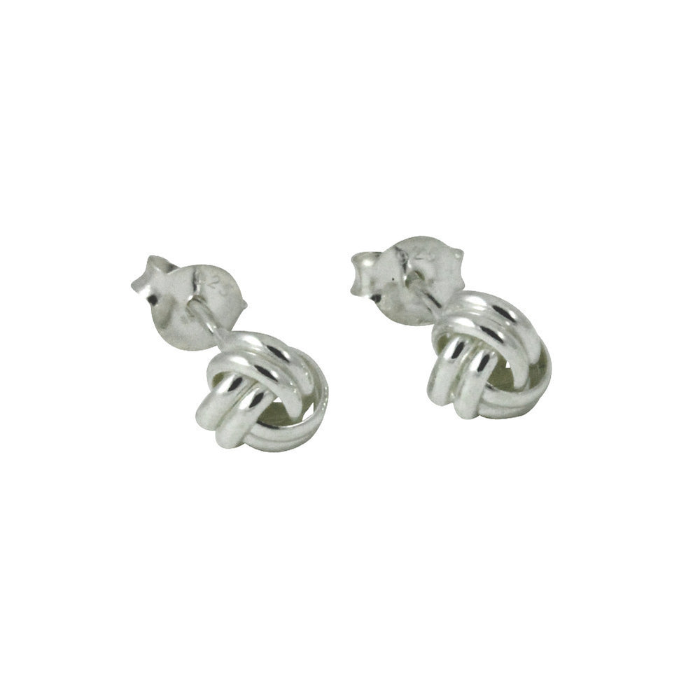 "Silver Swirl" Sterling Silver Mini Love Knot Earring 5mm