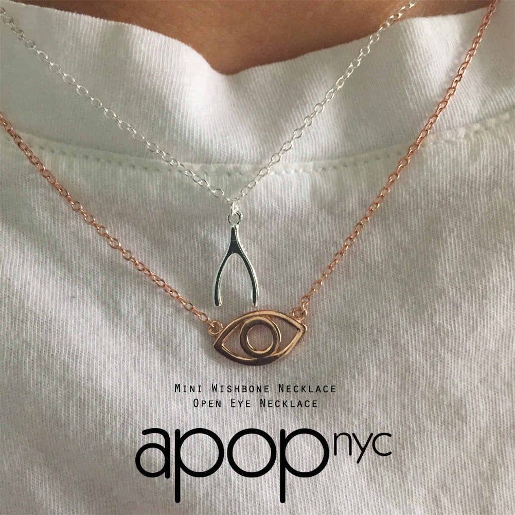 Rosy Mini Wishbone Necklace