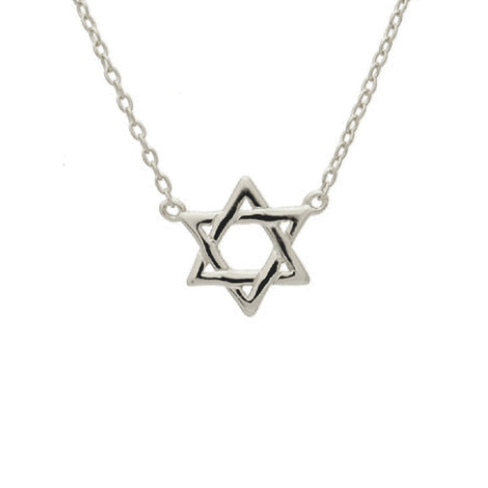 Sterling Silver Star of David Necklace 16 inch