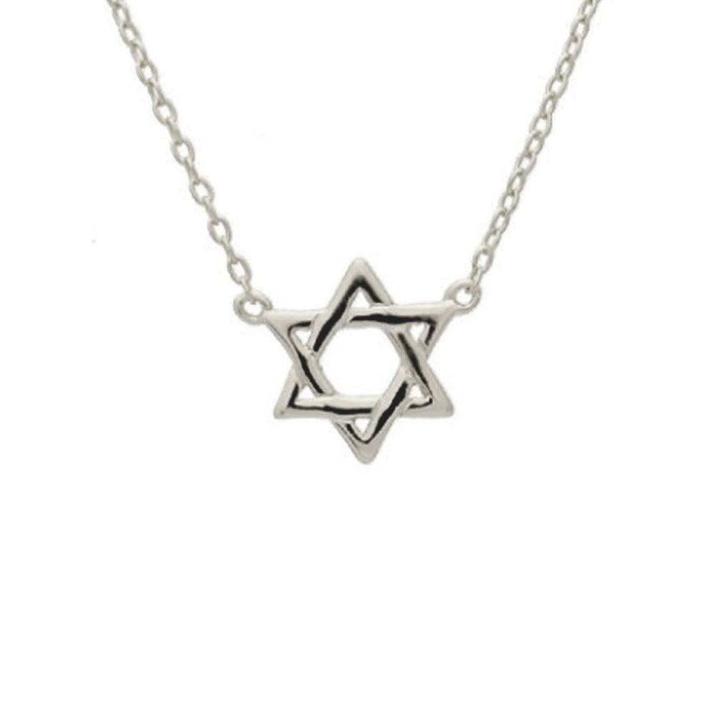 Sterling Silver Star of David Necklace 16 inch