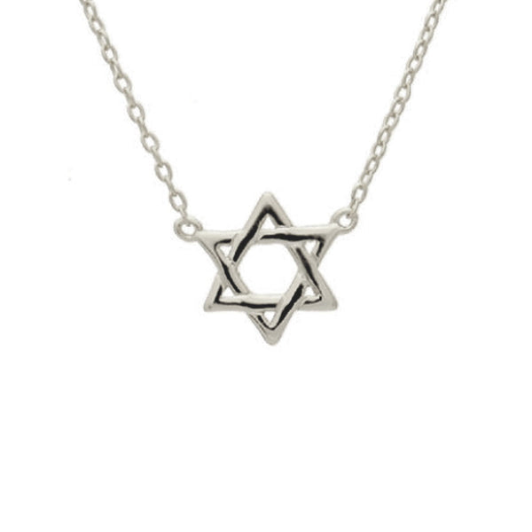 Sterling Silver Star of David Necklace 16 inch