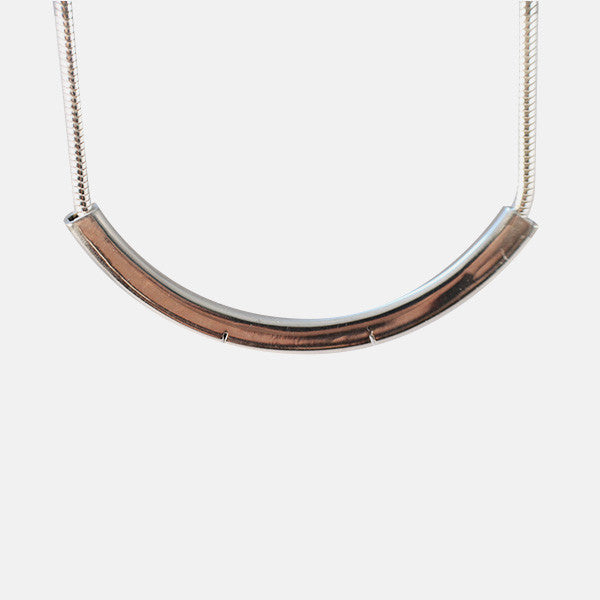 Sterling Silver Horizontal Bar Pendant Necklace 18 inch