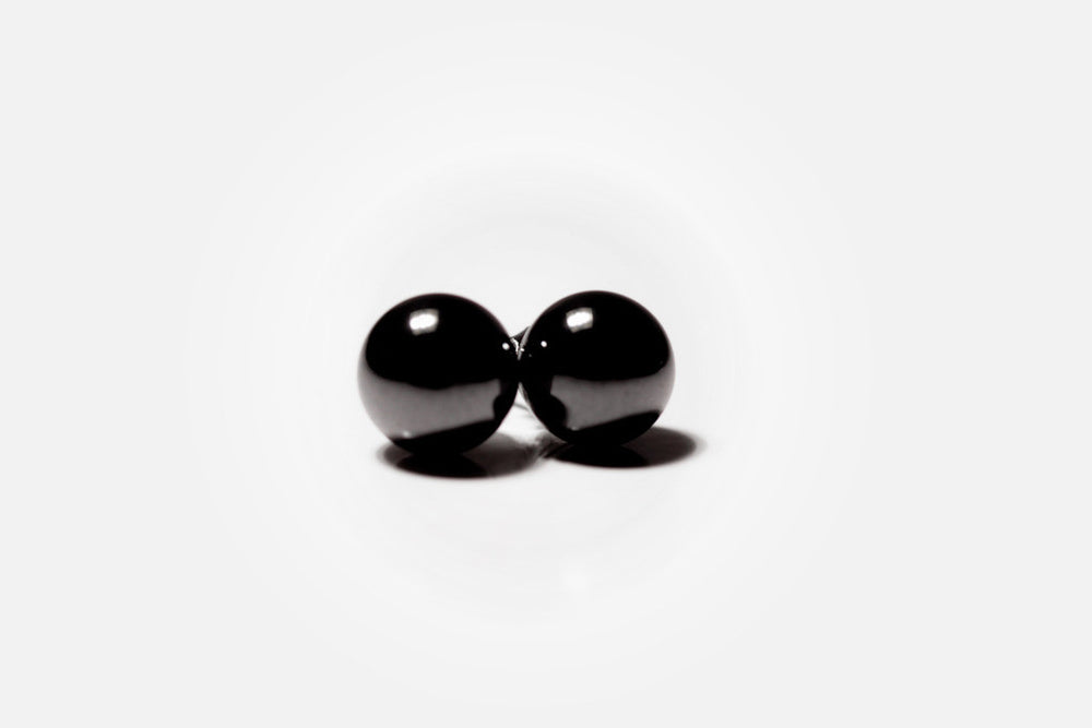 Sterling Silver Round Mini Hematite Earrings Studs