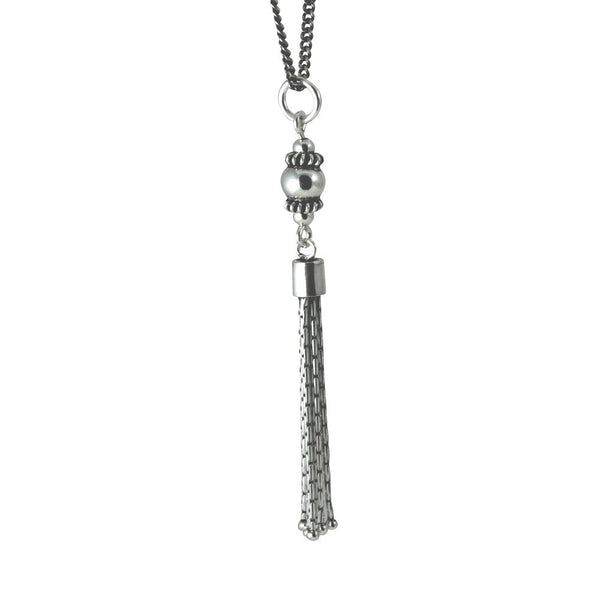 Sterling Silver Bali Style Tassel Pendant Necklace