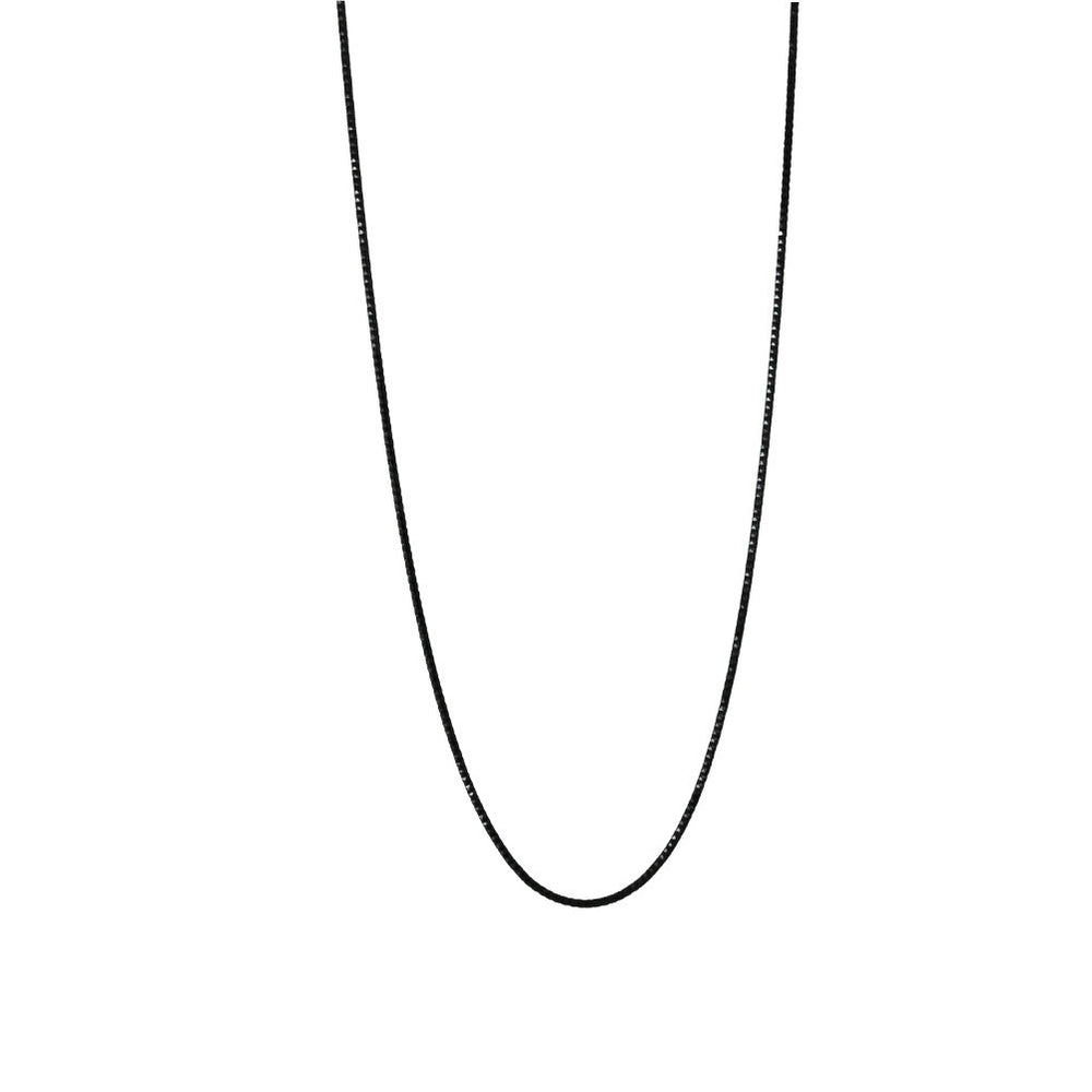 "Glitzy" Blackened Silver Thin Chain Necklace