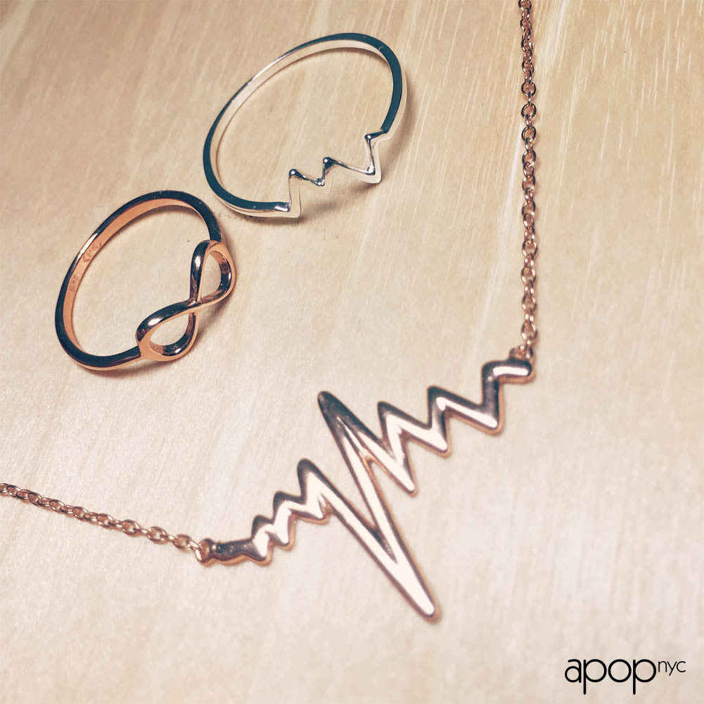 Rosy "Heartbeat" Necklace 17 inch