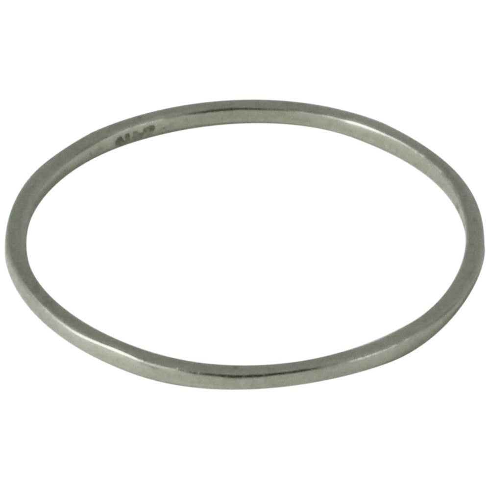 14kt White Gold Thin Band Ring 1mm